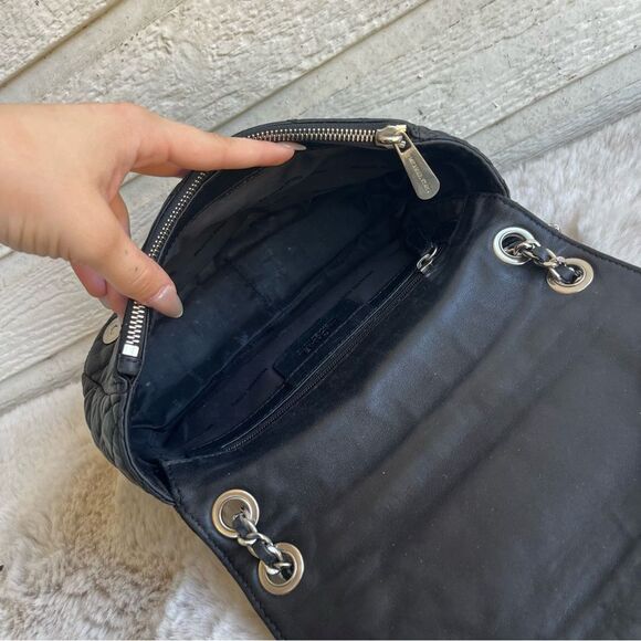 MICHAEL KORS Black Flap Cheyenne Crossbody Quilted Chain Shoulder Bag Mercer - Picture 11 of 13